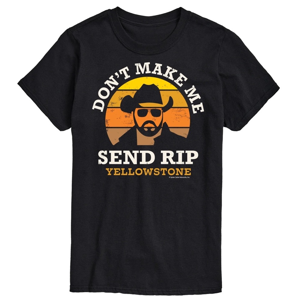 Don't Make Me Send Rip Yellowstone Graphic Tee - Black
